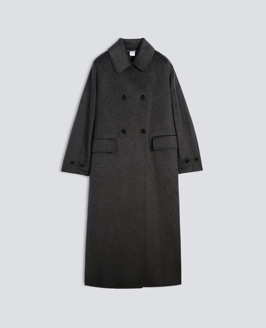 DOUBLE-FACED WOOL COAT WITH BEAVER EFFECT - GREY - ASPESI