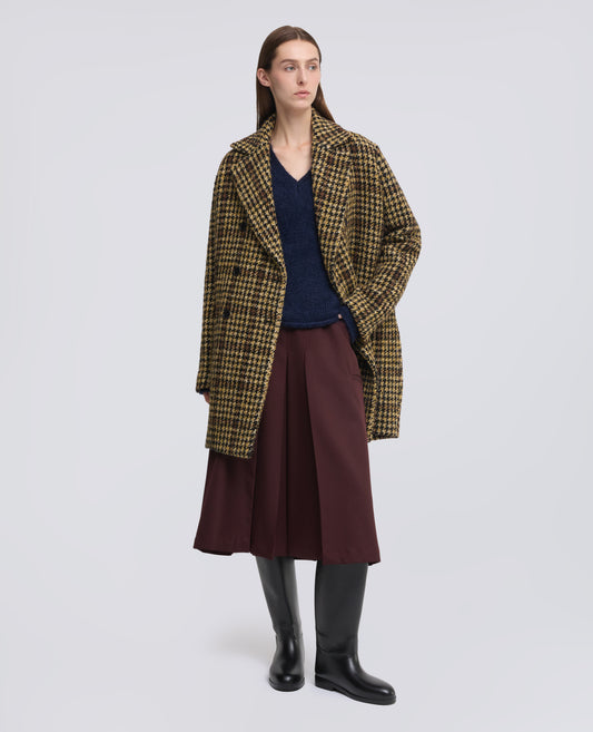 CAPPOTTO IN BOUCLE DI MISTO LANA E ALPACA - GIALLO - ASPESI