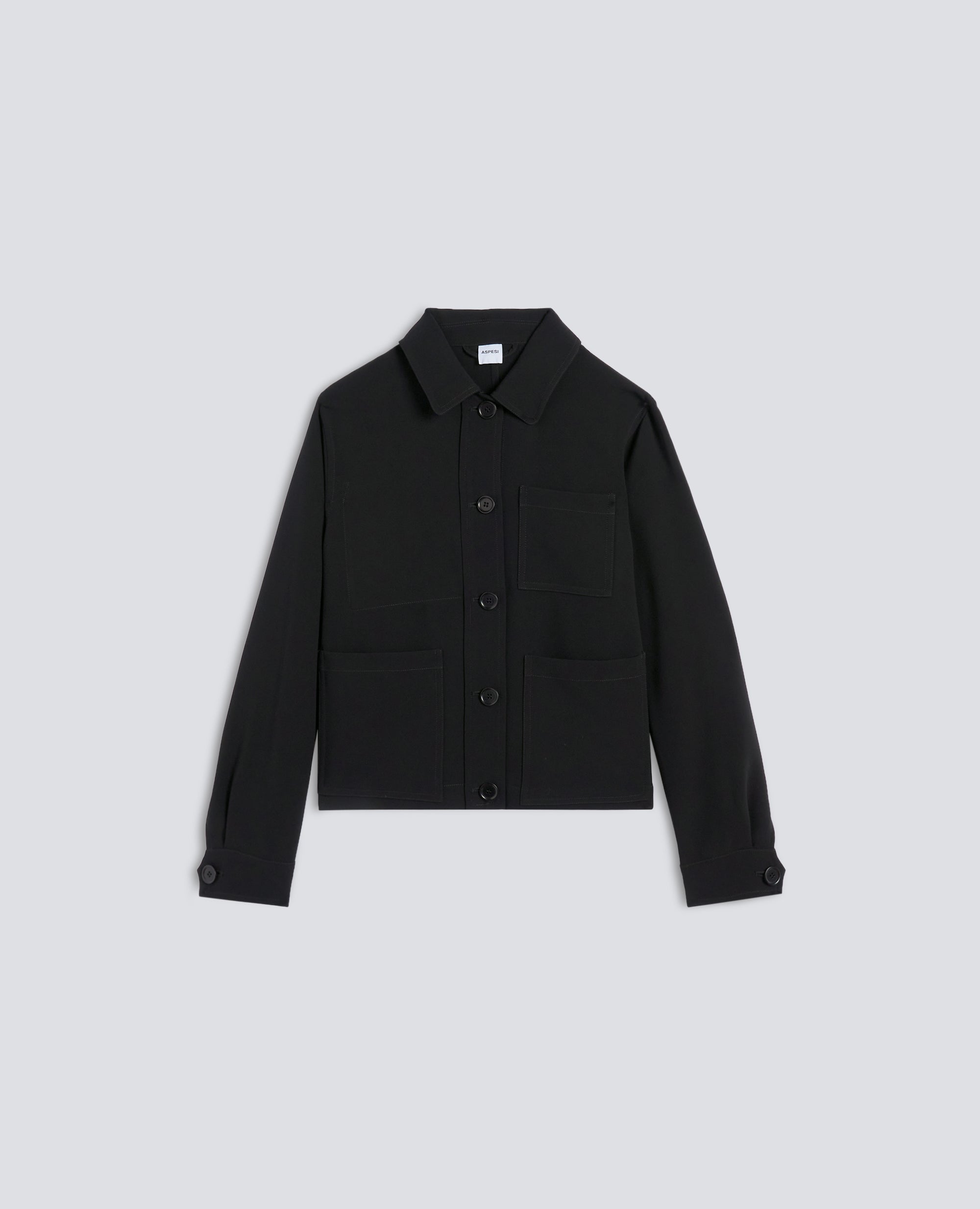GIACCA BOXY IN CREPE CADY - NERO - ASPESI