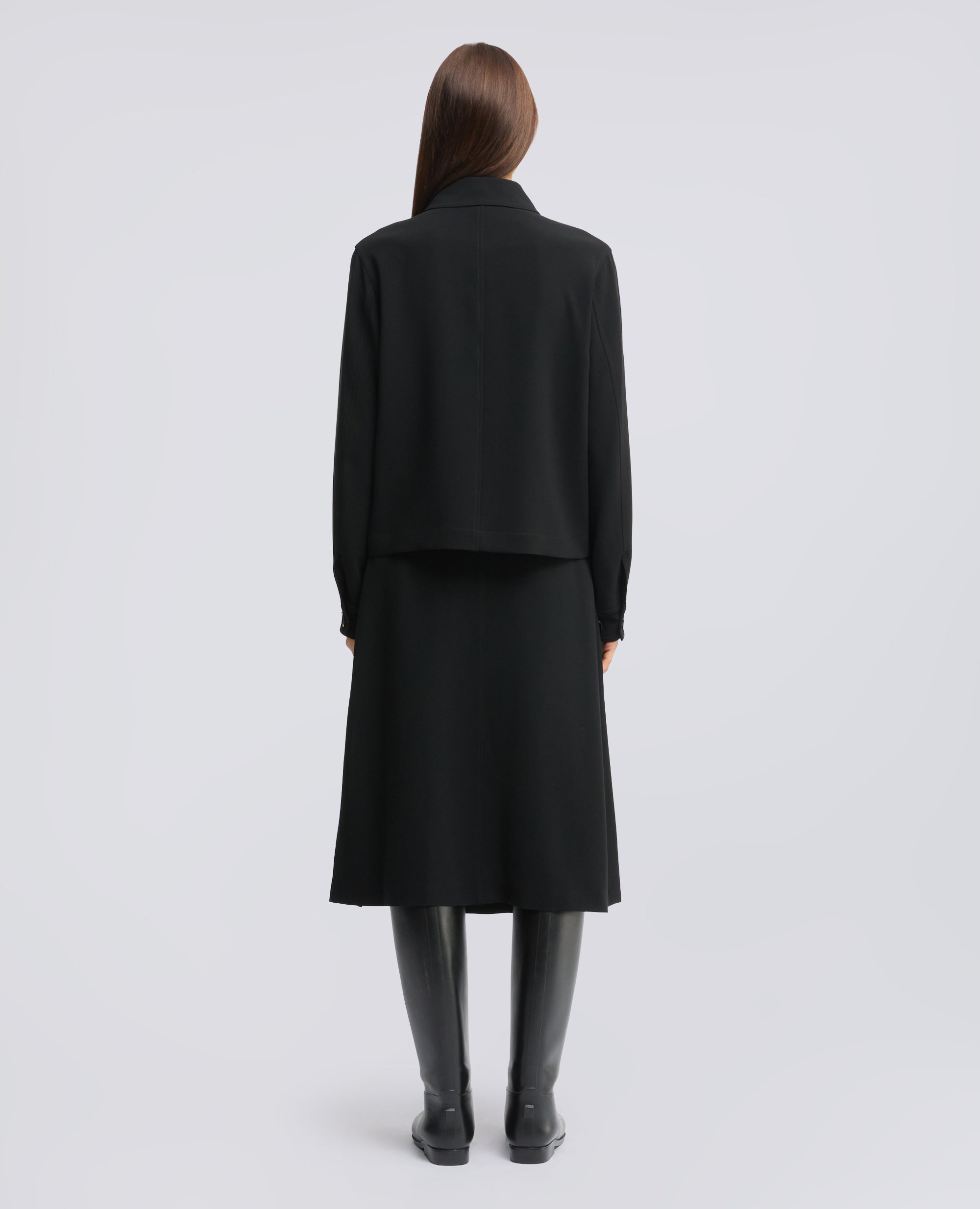 GIACCA BOXY IN CREPE CADY - NERO - ASPESI