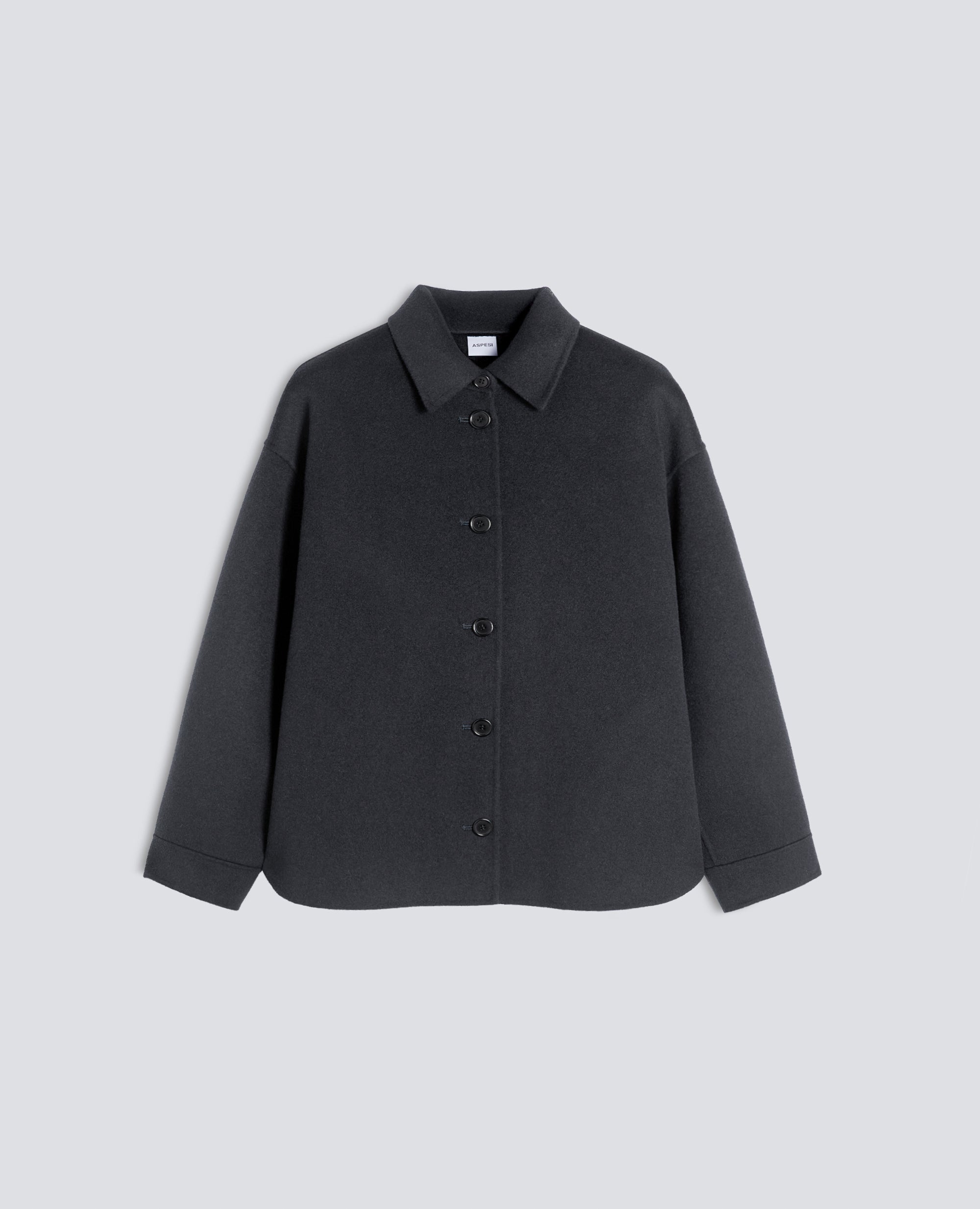 GIACCA CAMICIA IN DOUBLE DI LANA EFFETTO BEAVER - GRIGIO - ASPESI