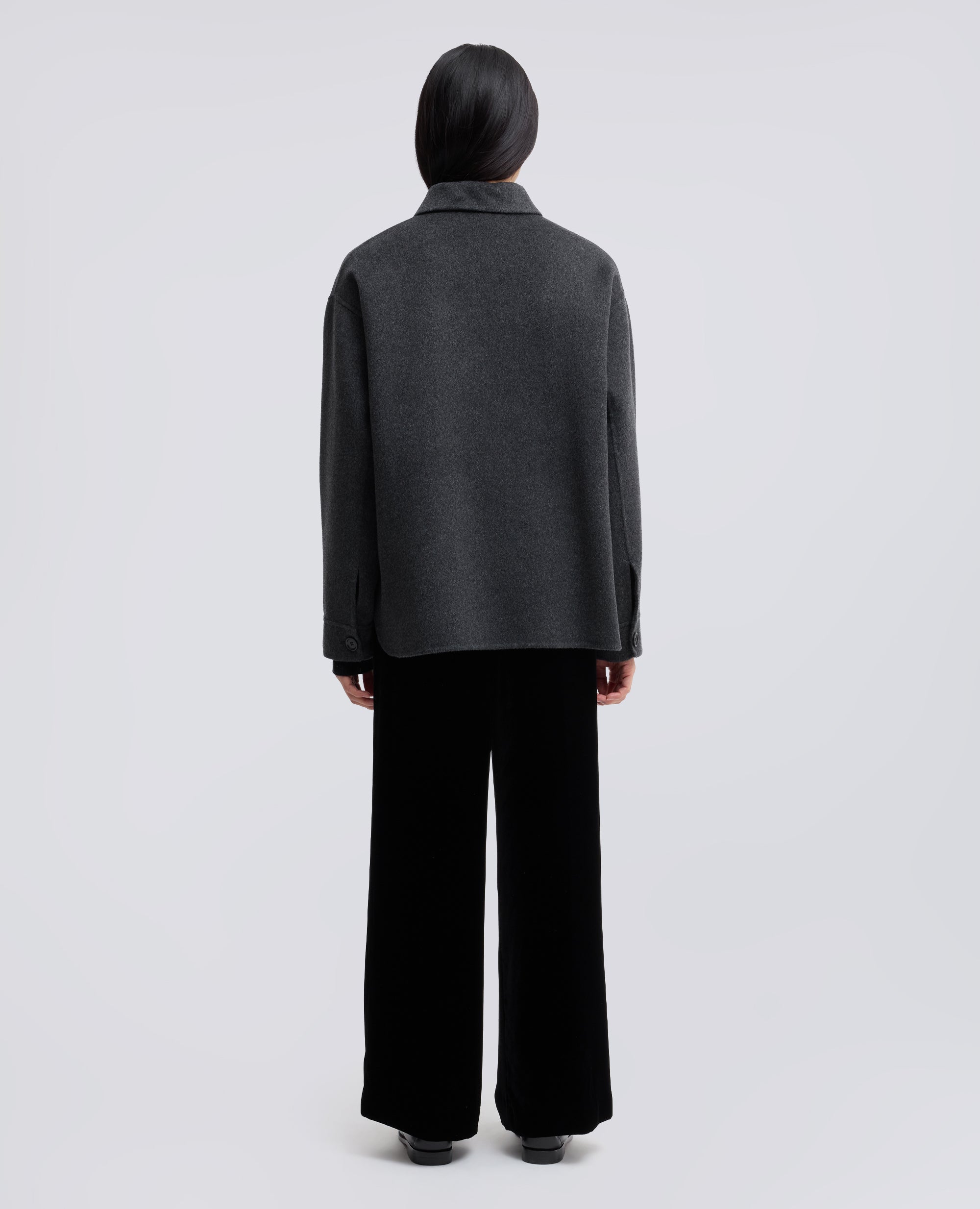 GIACCA CAMICIA IN DOUBLE DI LANA EFFETTO BEAVER - GRIGIO - ASPESI