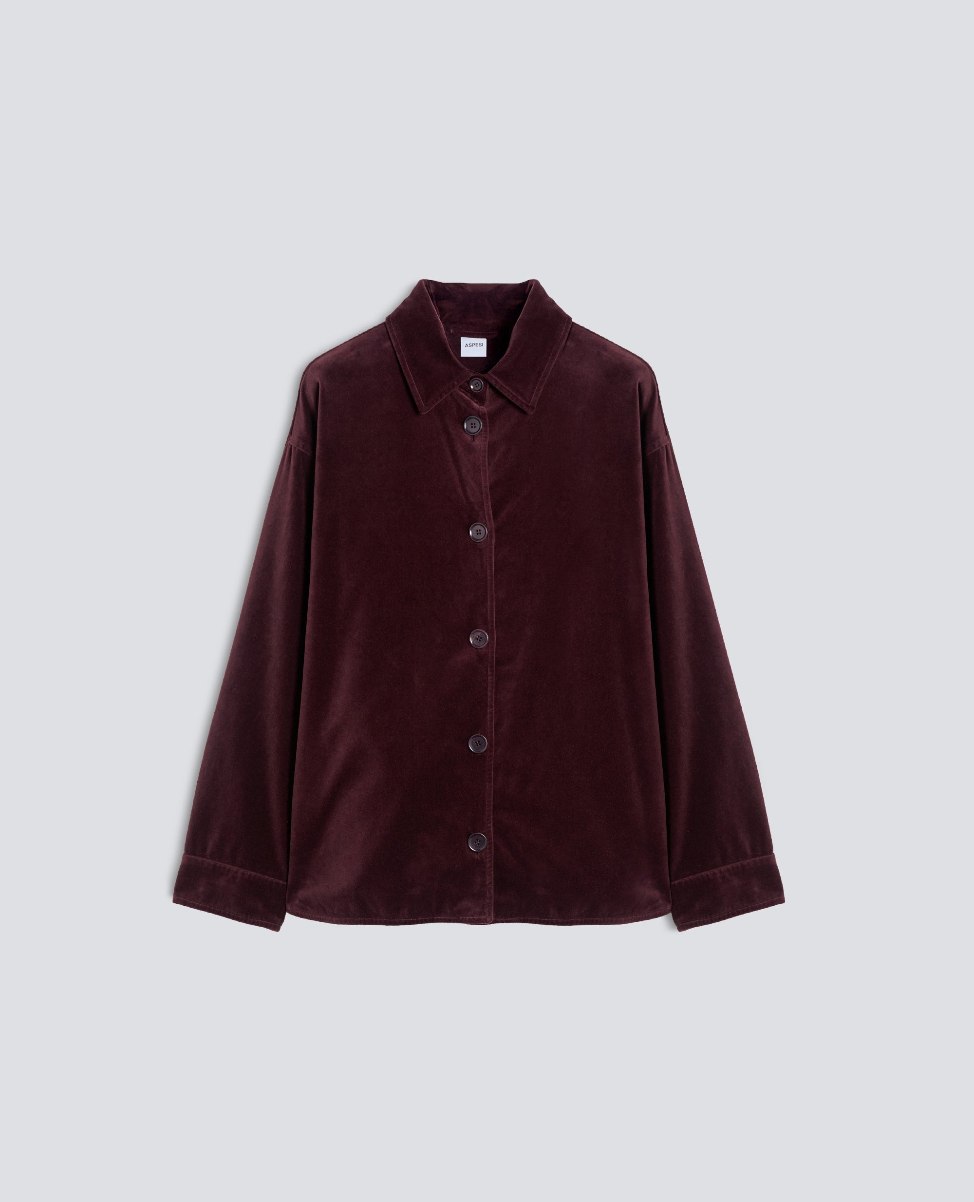 GIACCA CAMICIA IN VELLUTO LISCIO DI COTONE TINTO CAPO - BARBERA - ASPESI