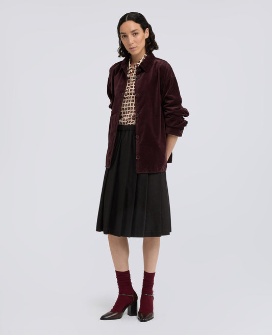 GIACCA CAMICIA IN VELLUTO LISCIO DI COTONE TINTO CAPO - BARBERA