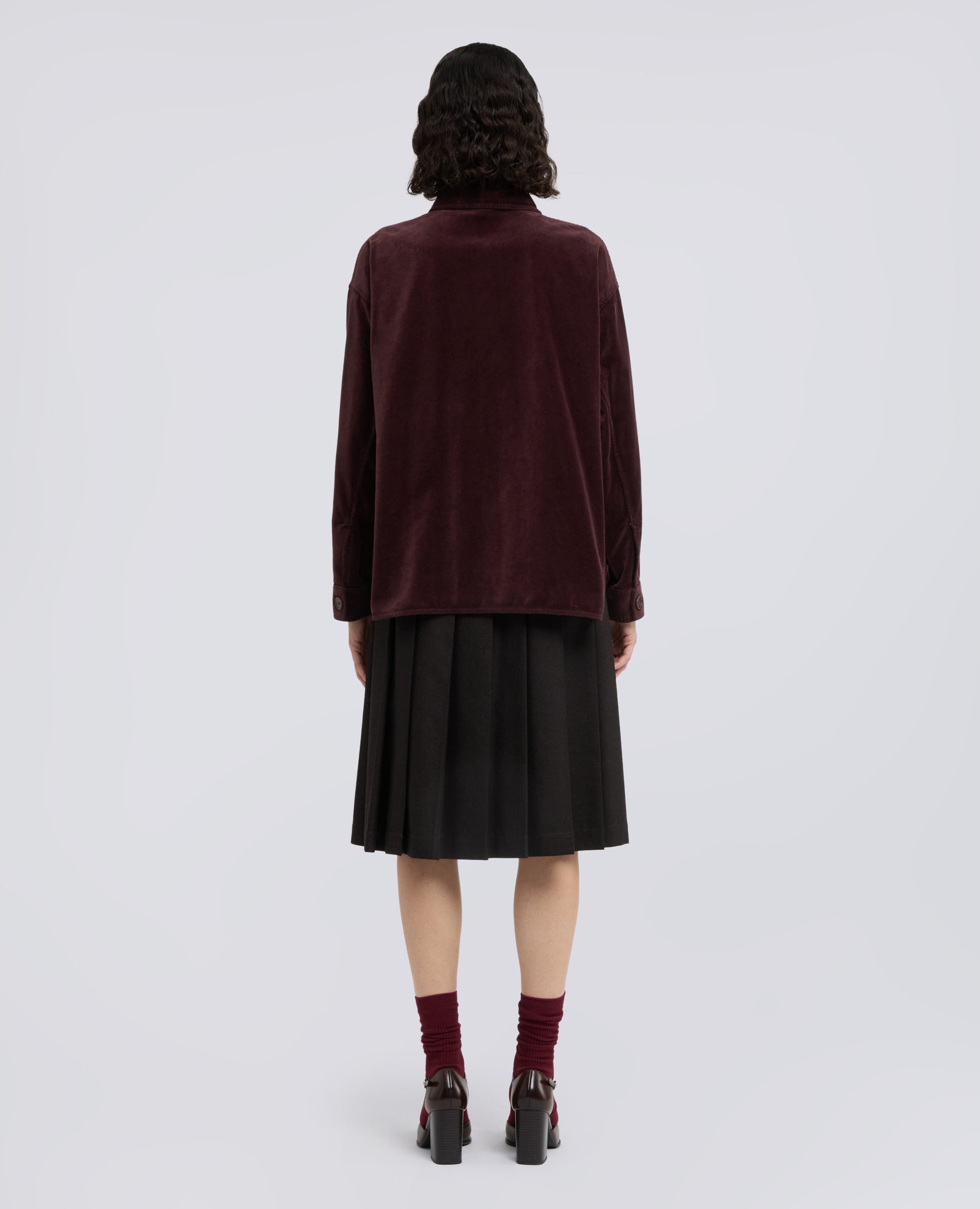 GIACCA CAMICIA IN VELLUTO LISCIO DI COTONE TINTO CAPO - BARBERA - ASPESI