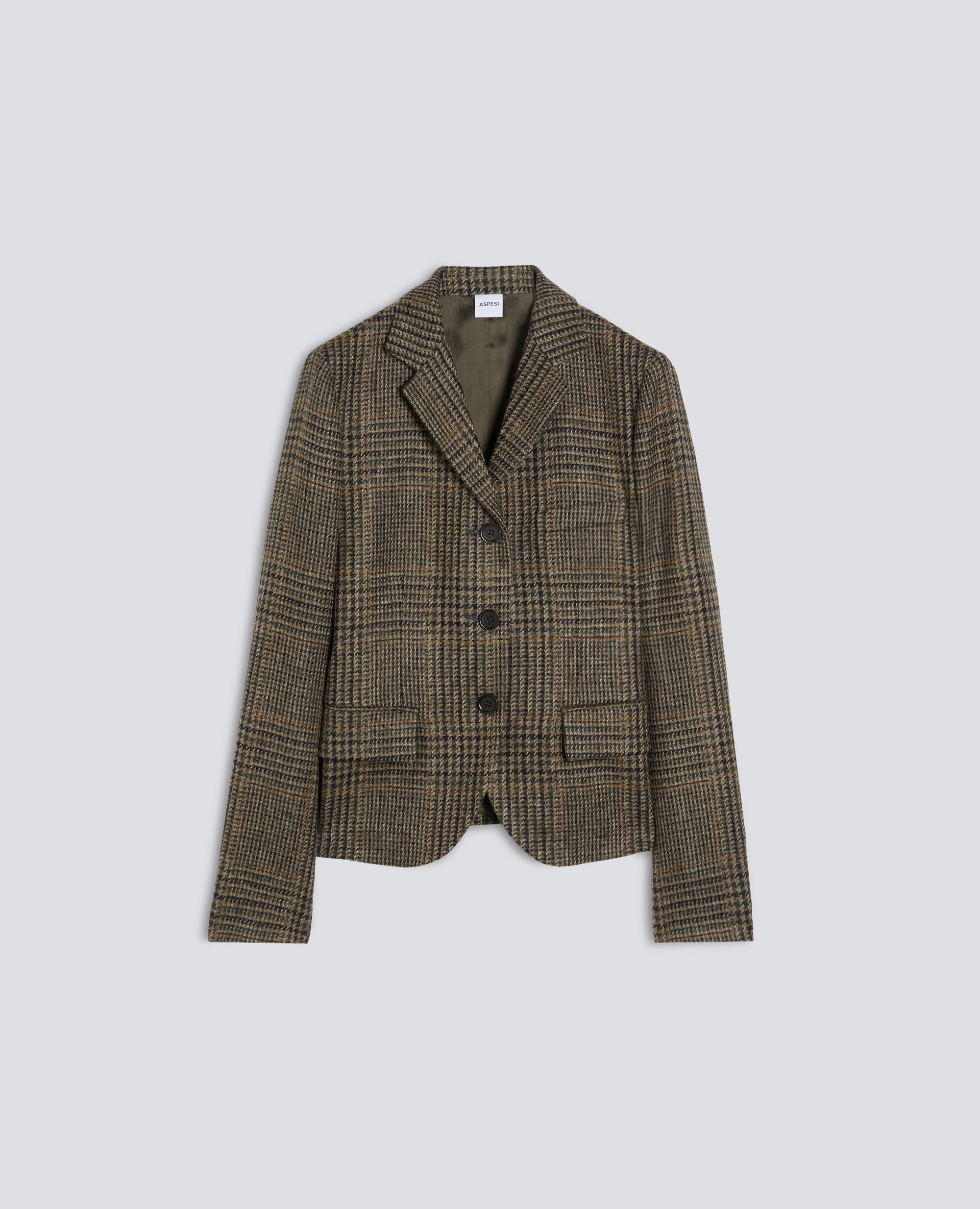 EINREIHIGE JACKE AUS REINER SCHURWOLLE - VERDE - ASPESI