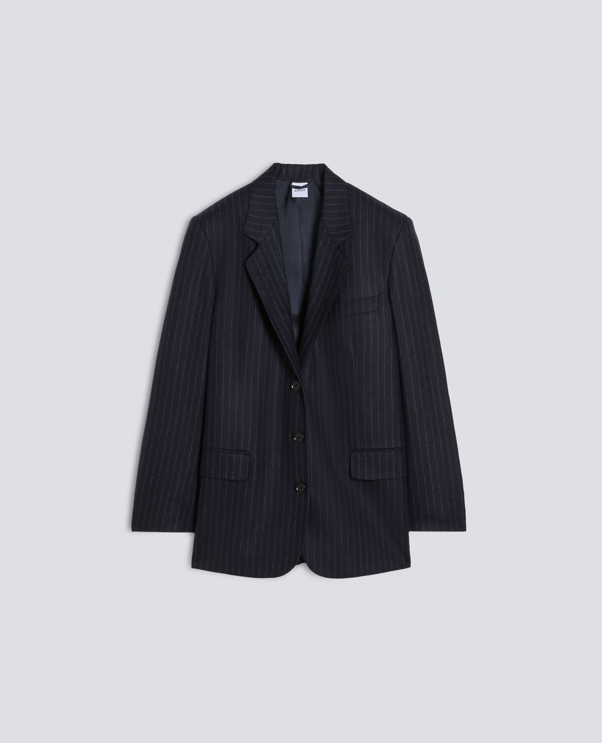 JACKE AUS SEIDE UND SCHURWOLLE - BLU - ASPESI