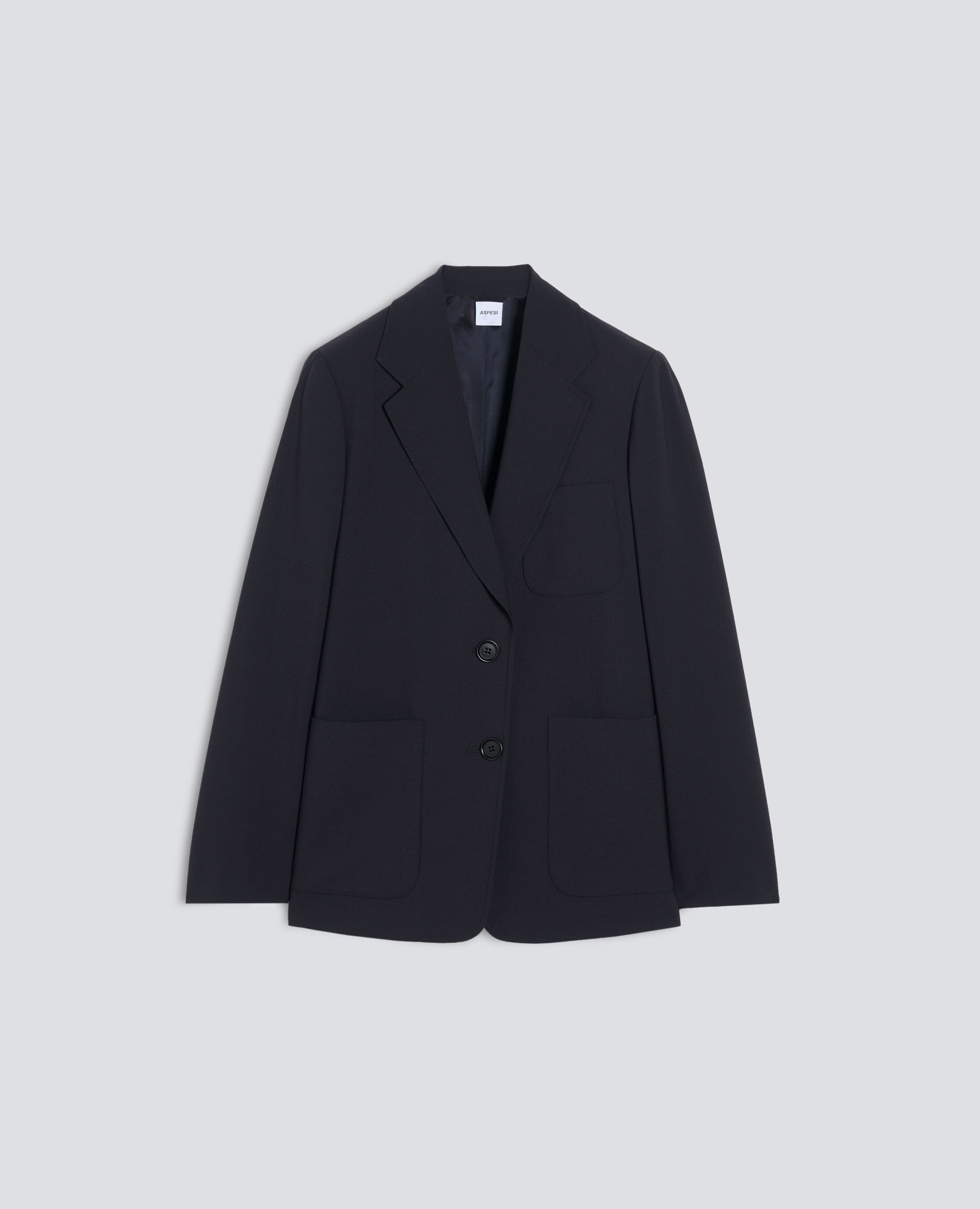 EINREIHIGE, DEKONSTRUIERTE JACKE AUS COMFORT-TECNOLANA-FLANELL - BLU - ASPESI