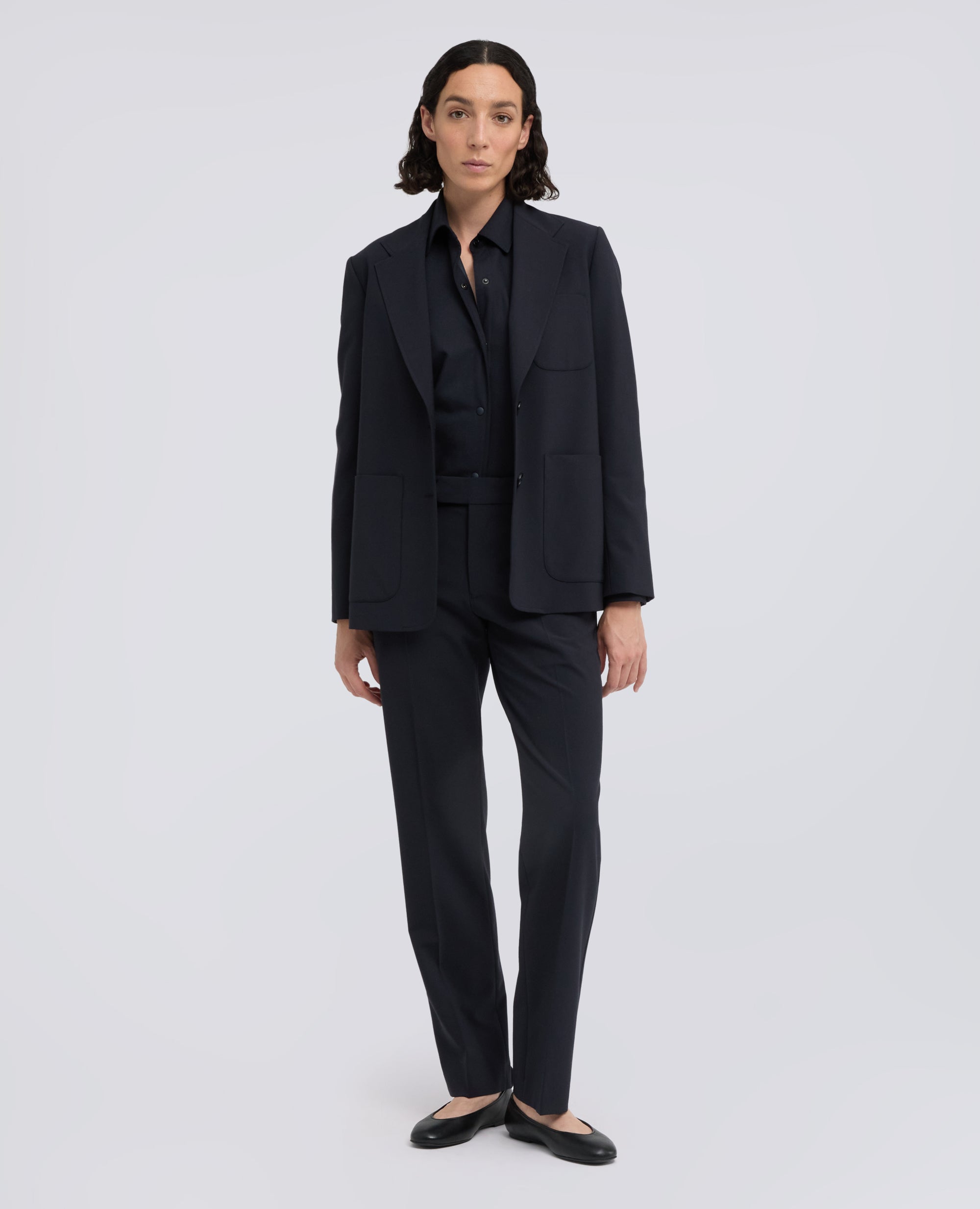 EINREIHIGE, DEKONSTRUIERTE JACKE AUS COMFORT-TECNOLANA-FLANELL - BLU - ASPESI