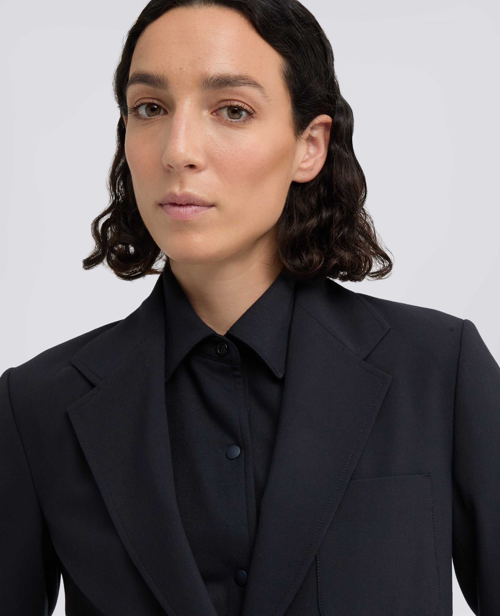 EINREIHIGE, DEKONSTRUIERTE JACKE AUS COMFORT-TECNOLANA-FLANELL - BLU - ASPESI