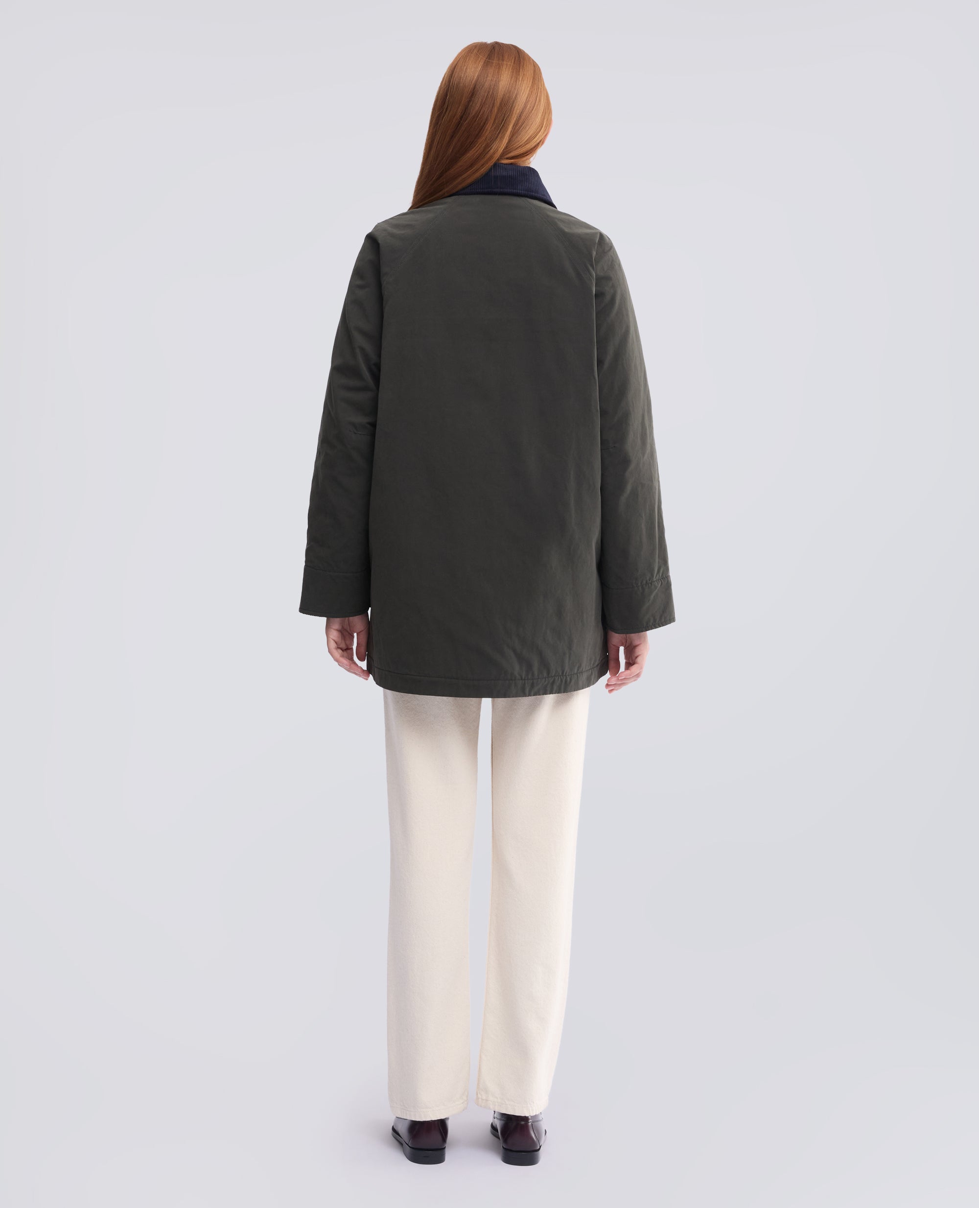 COMPACT COTTON CANVAS PEA COAT - GREY - ASPESI