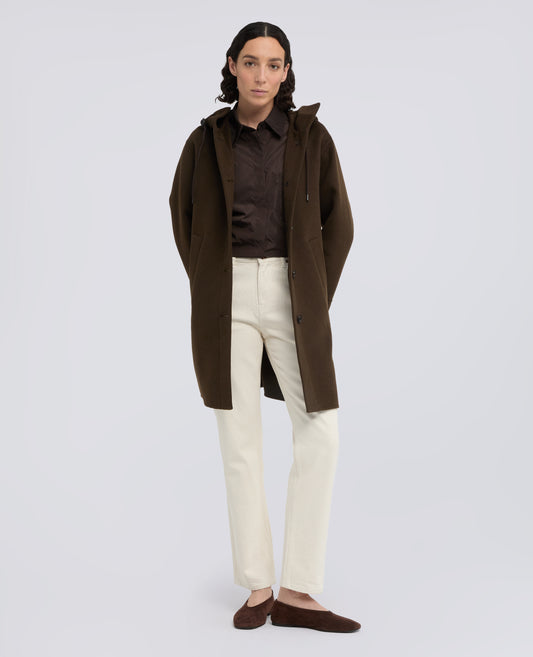 PARKA IN DOUBLE DI LANA EFFETTO BEAVER - MARRONE - ASPESI