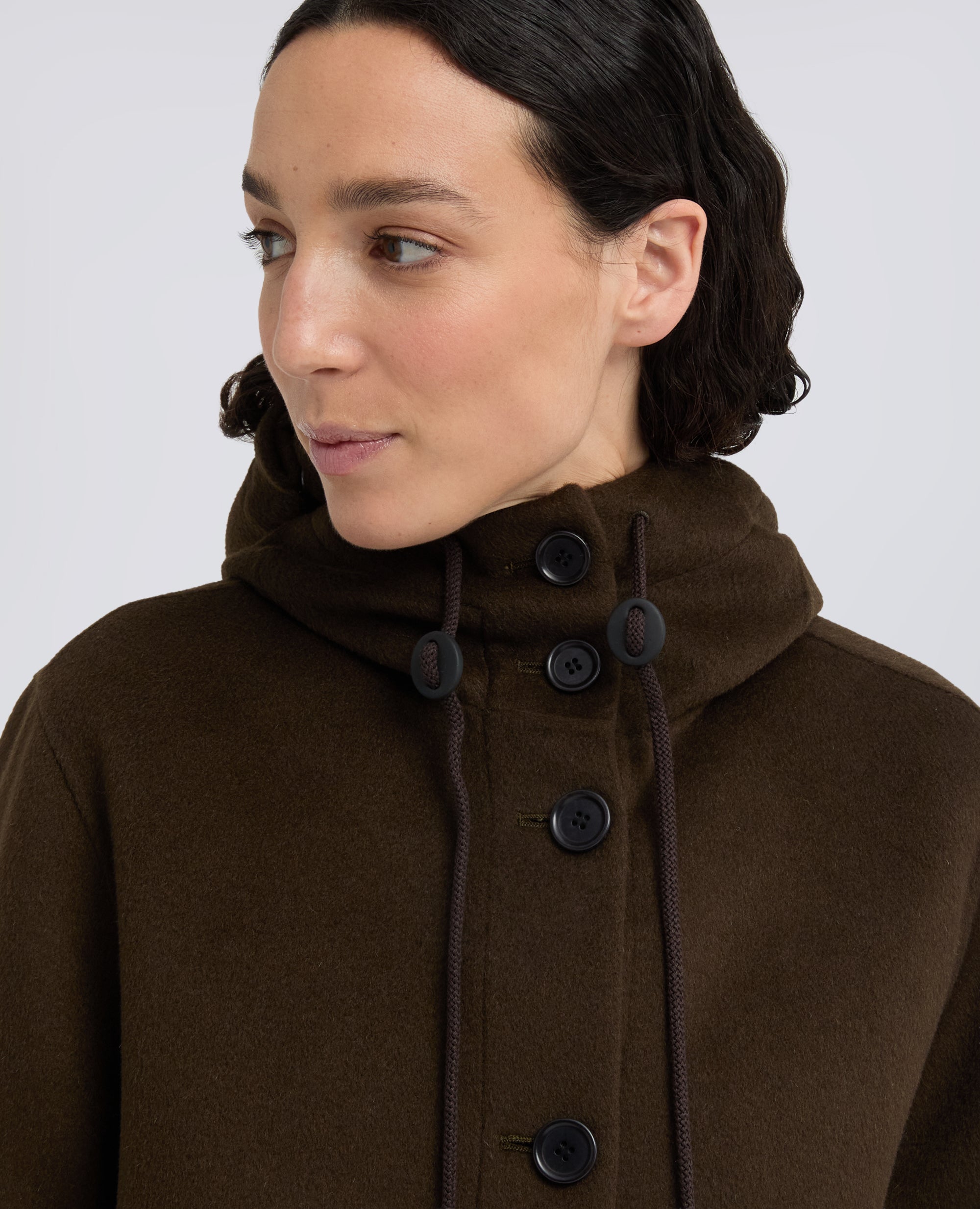PARKA IN DOUBLE DI LANA EFFETTO BEAVER - MARRONE - ASPESI