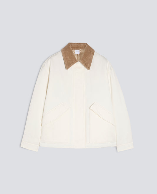 BLOUSON AUS BAUMWOLL-GABARDINE, WATTIERT MIT EXTRA-THERMO-WATTIERUNG - NATURLICH - ASPESI