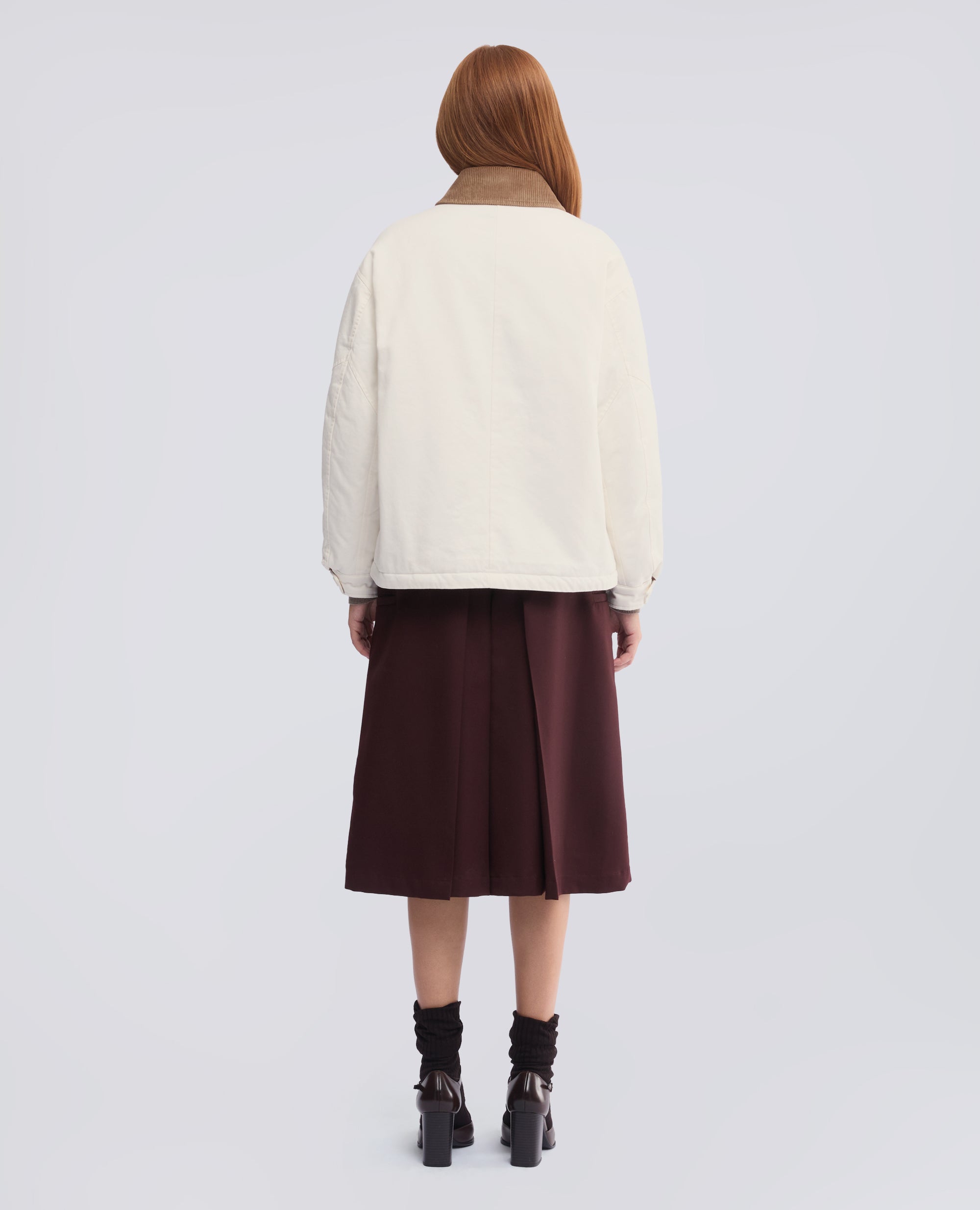 BLOUSON AUS BAUMWOLL-GABARDINE, WATTIERT MIT EXTRA-THERMO-WATTIERUNG - NATURLICH - ASPESI