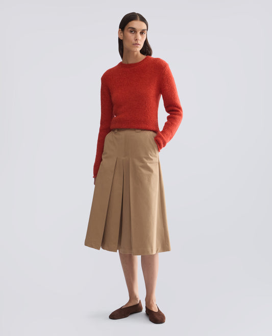 JUPE EN GABARDINE DE COTON - BEIGE - ASPESI