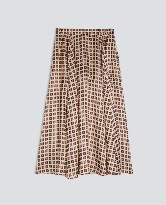JUPE EN SERGE DE VISCOSE ET SOIE - MULTICOLEUR - ASPESI