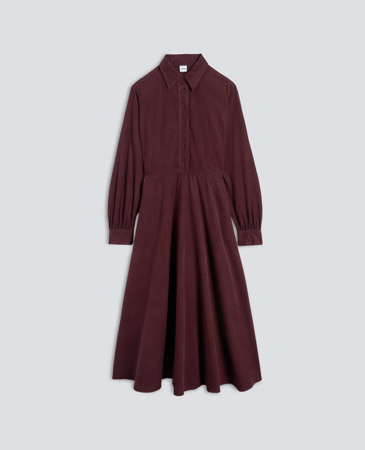 ABITO IN VELLUTO DI COTONE 2000 RIGHE TINTO CAPO - BARBERA