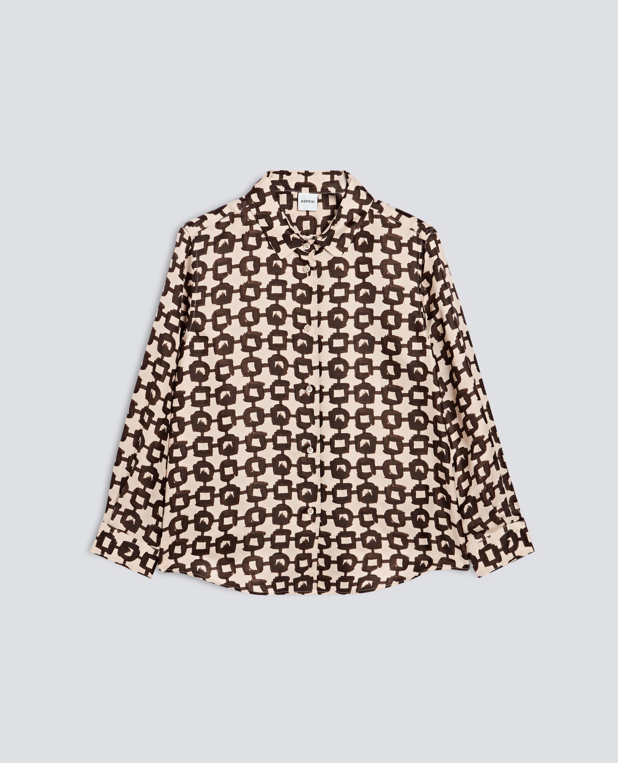 CAMICIA IN TWILL DI VISCOSA SETA STAMPATO - VERDE - ASPESI