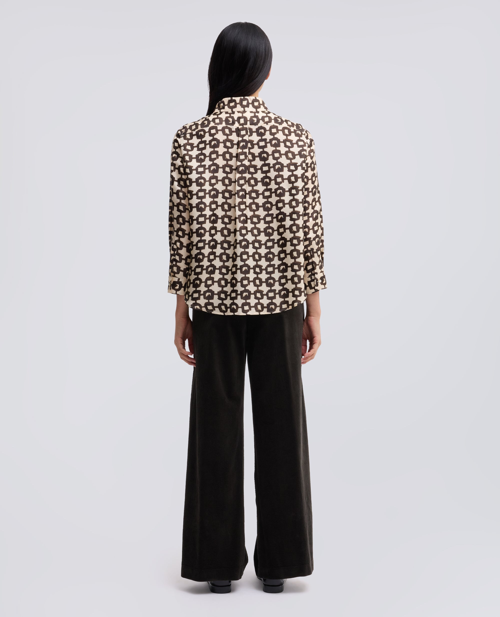 CAMICIA IN TWILL DI VISCOSA SETA STAMPATO - VERDE - ASPESI