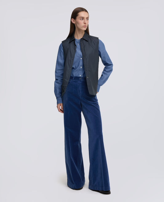 CAMICIA CLASSICA IN CHAMBRAY COTONE GIAPPONESE  CON COLLO ALLA COREANA - MITTLERER DENIM