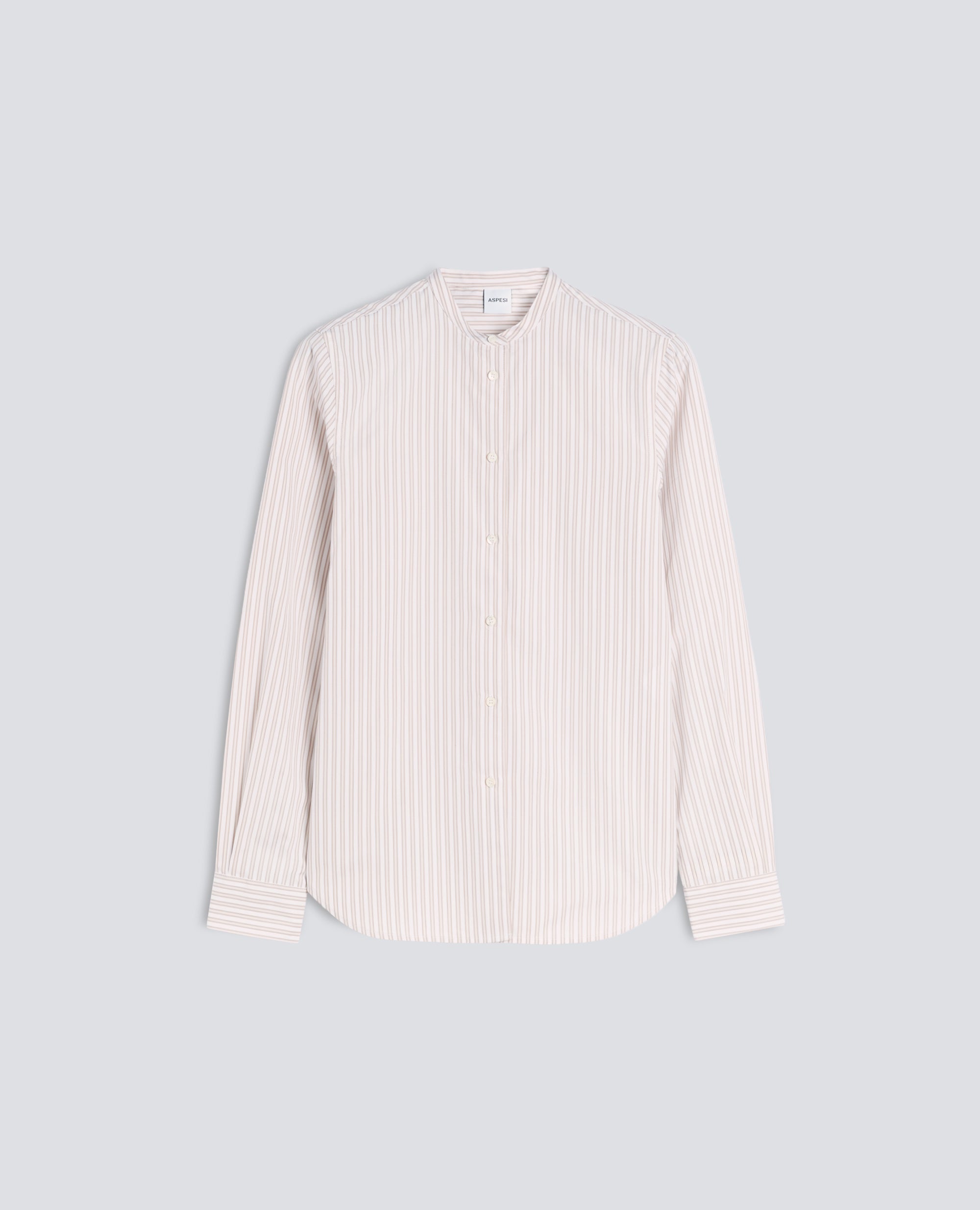 CAMISA DE POPELINA DE ALGODON A RAYAS - BEIGE - ASPESI