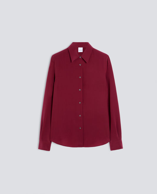 CAMICIA IN CREPE DE CHINE DI SETA - ROSSO - ASPESI