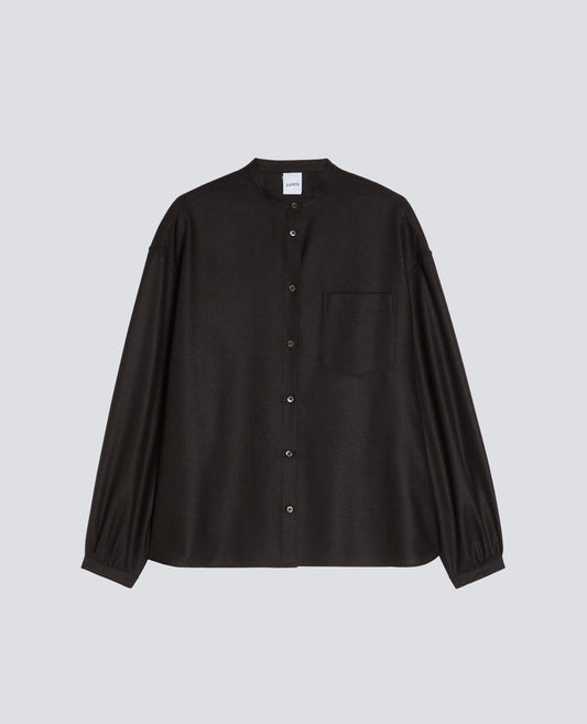 CHEMISE EN FLANELLE DE LAINE ET CACHEMIRE - MARRONE - ASPESI