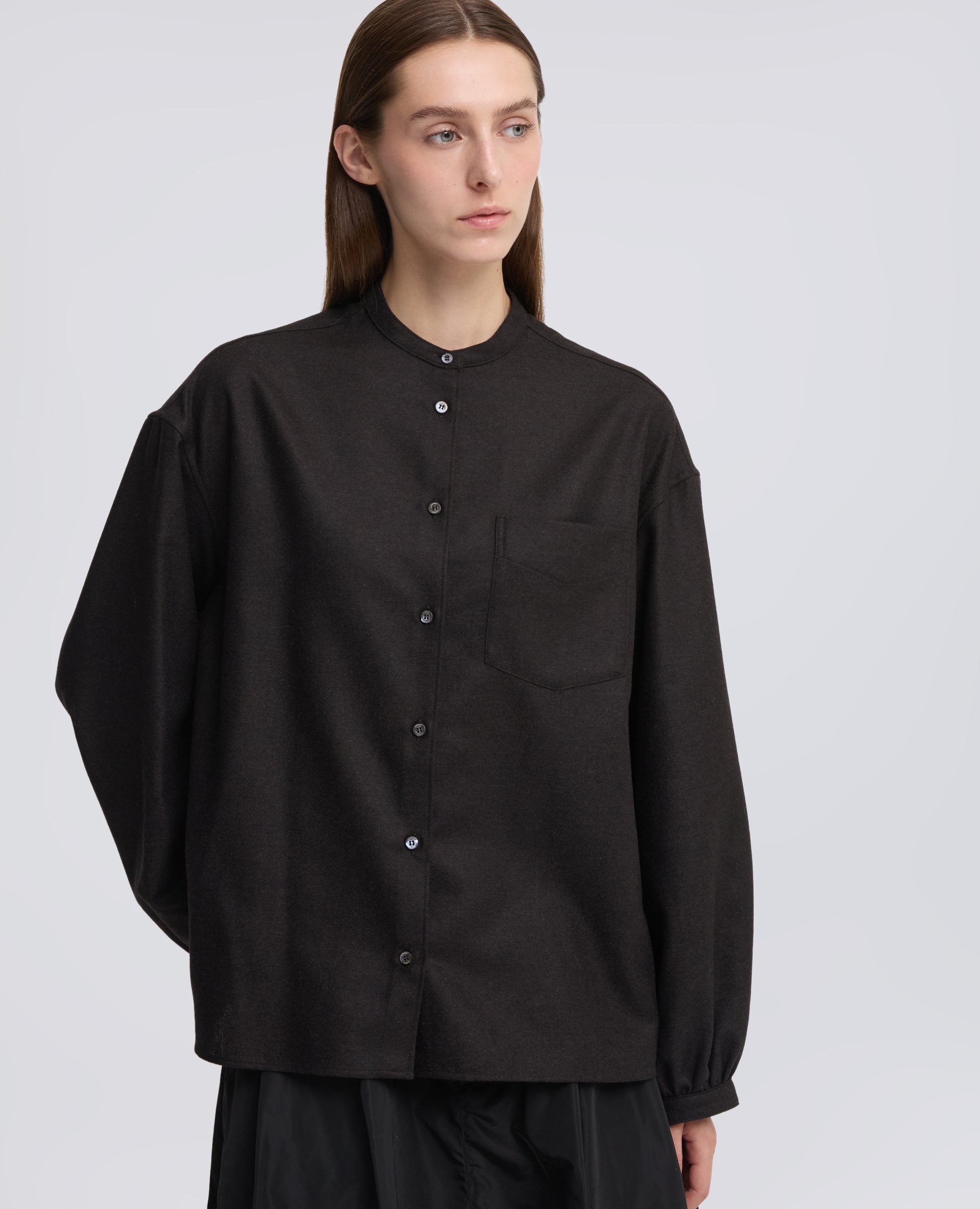 CAMICIA IN FLANELLA DI LANA E CASHMERE - MARRONE - ASPESI