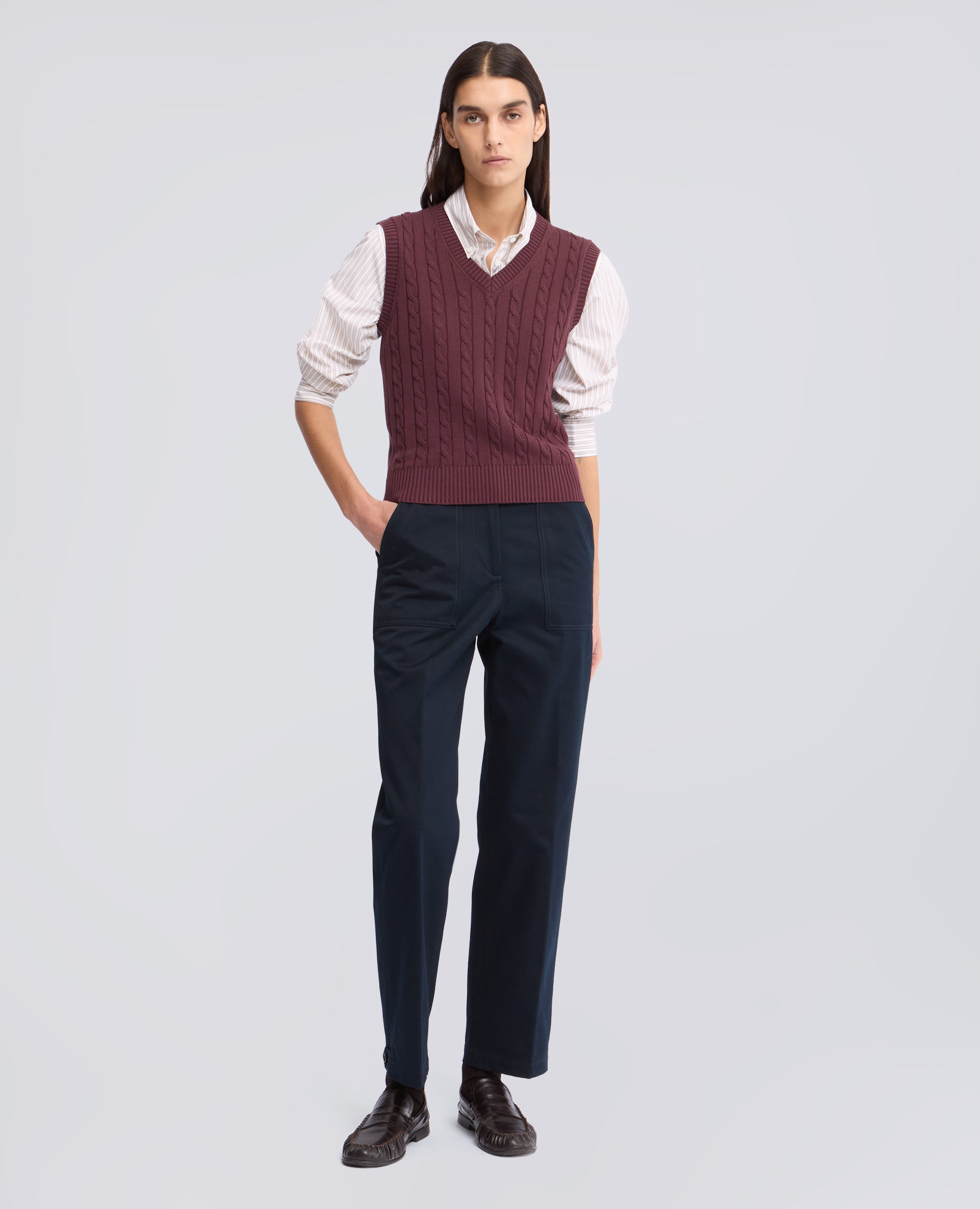 CAMICIA IN POPELINE DI COTONE CON COLLO BUTTON DOWN - BEIGE - ASPESI
