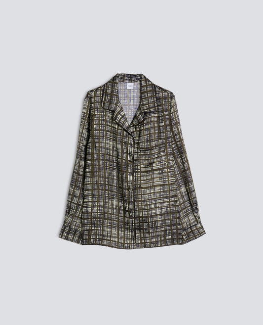 PRINTED VISCOSE AND SILK TWILL PYJAMA SHIRT - MULTICOLOR - ASPESI
