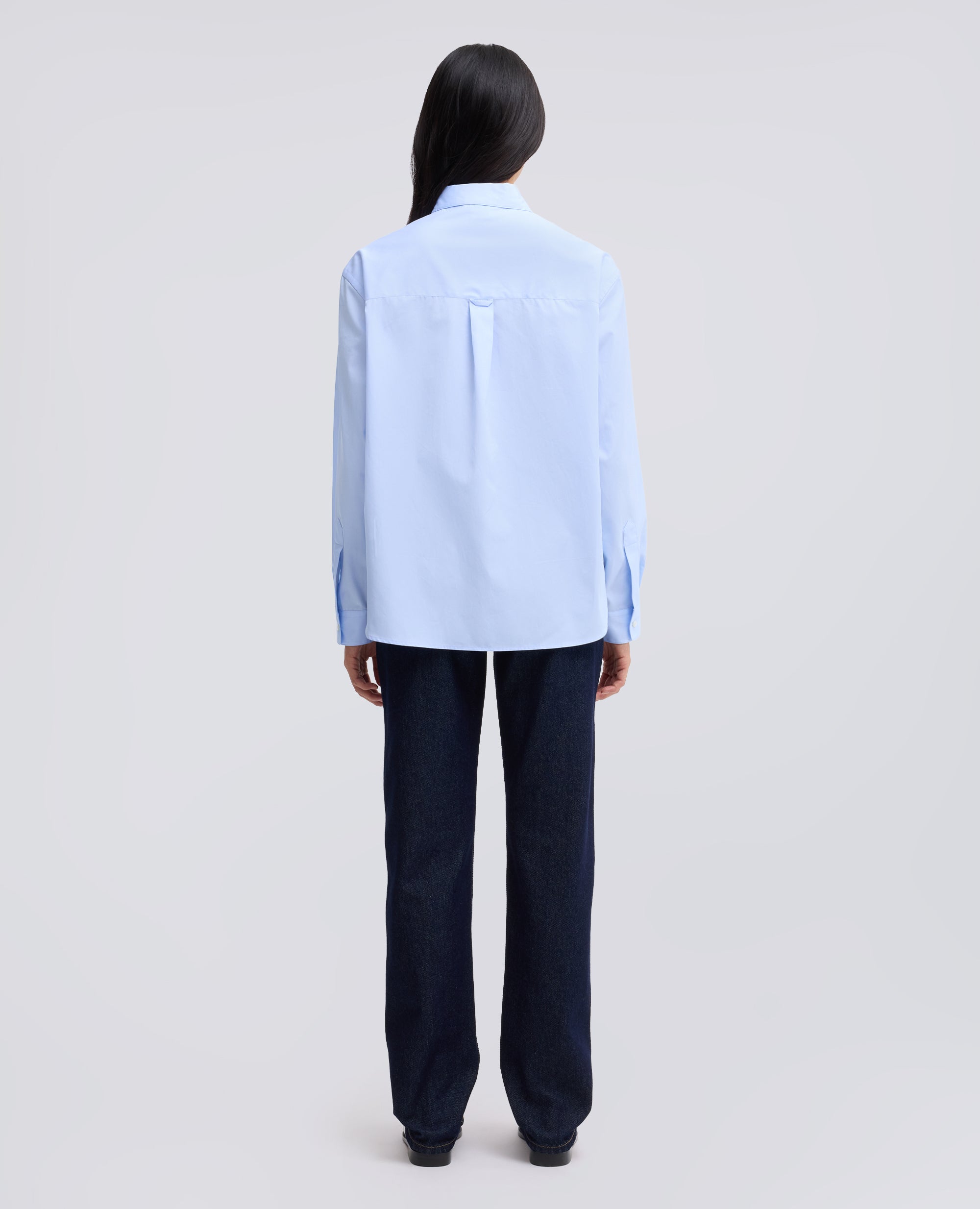 BOXY-HEMD AUS BAUMWOLL-POPELINE - AZZURRO - ASPESI