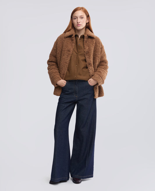HEMDJACKE -GLUE- AUS COMFORT-WOLLFLANELL - BRAUN - ASPESI