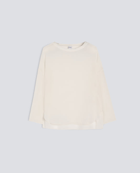 TOP EN CREPE DE CHINA DE SEDA LISO - NATURAL - ASPESI