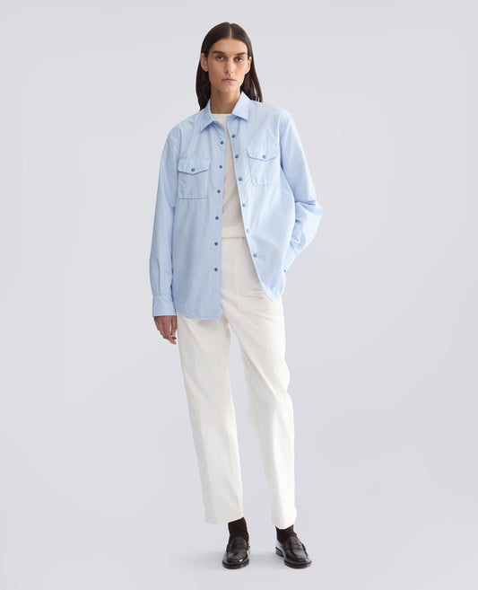 TOP EN CREPE DE CHINA DE SEDA LISO - NATURAL - ASPESI