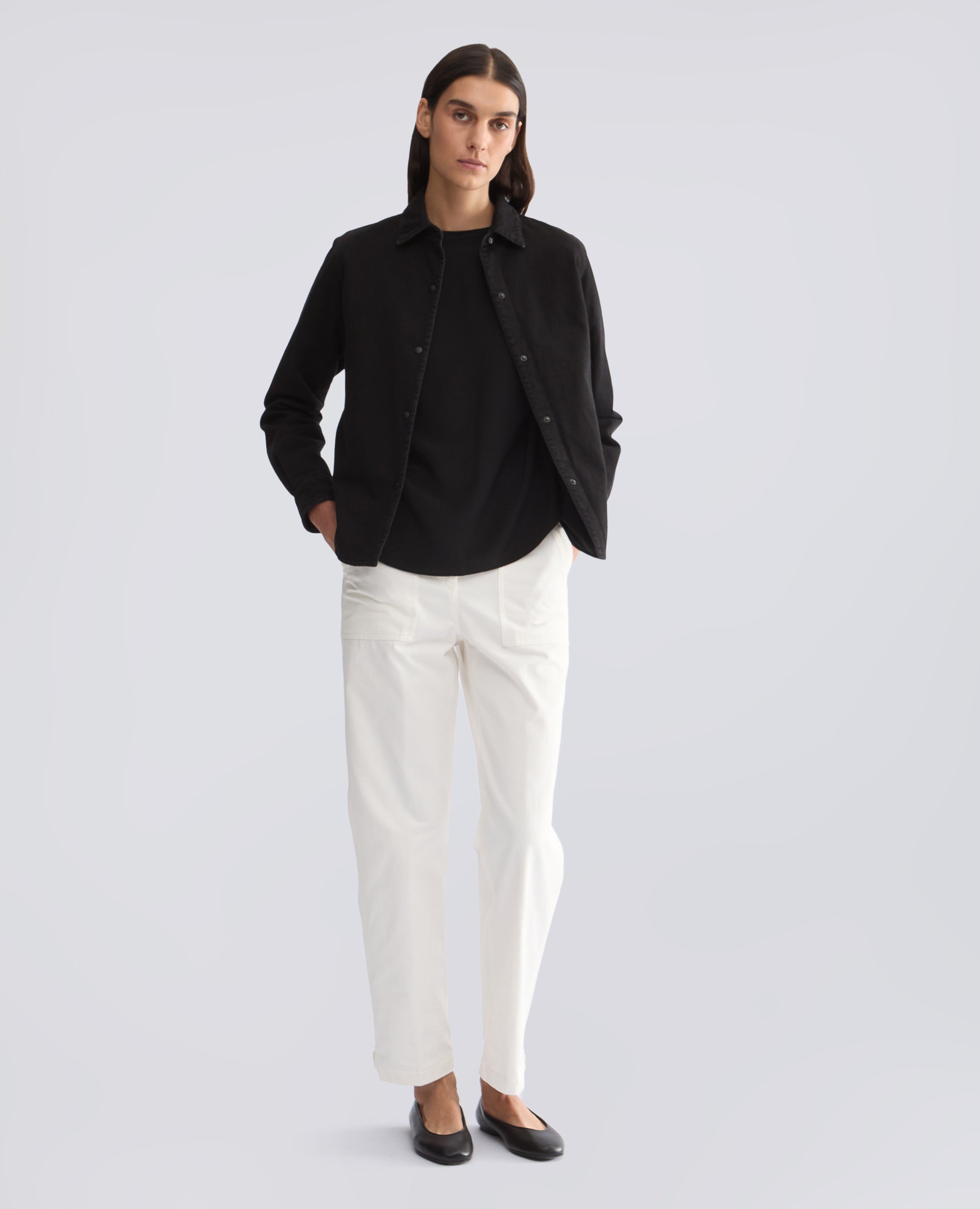 TOP IN CREPE DE CHINE DI SETA UNITO - NERO - ASPESI
