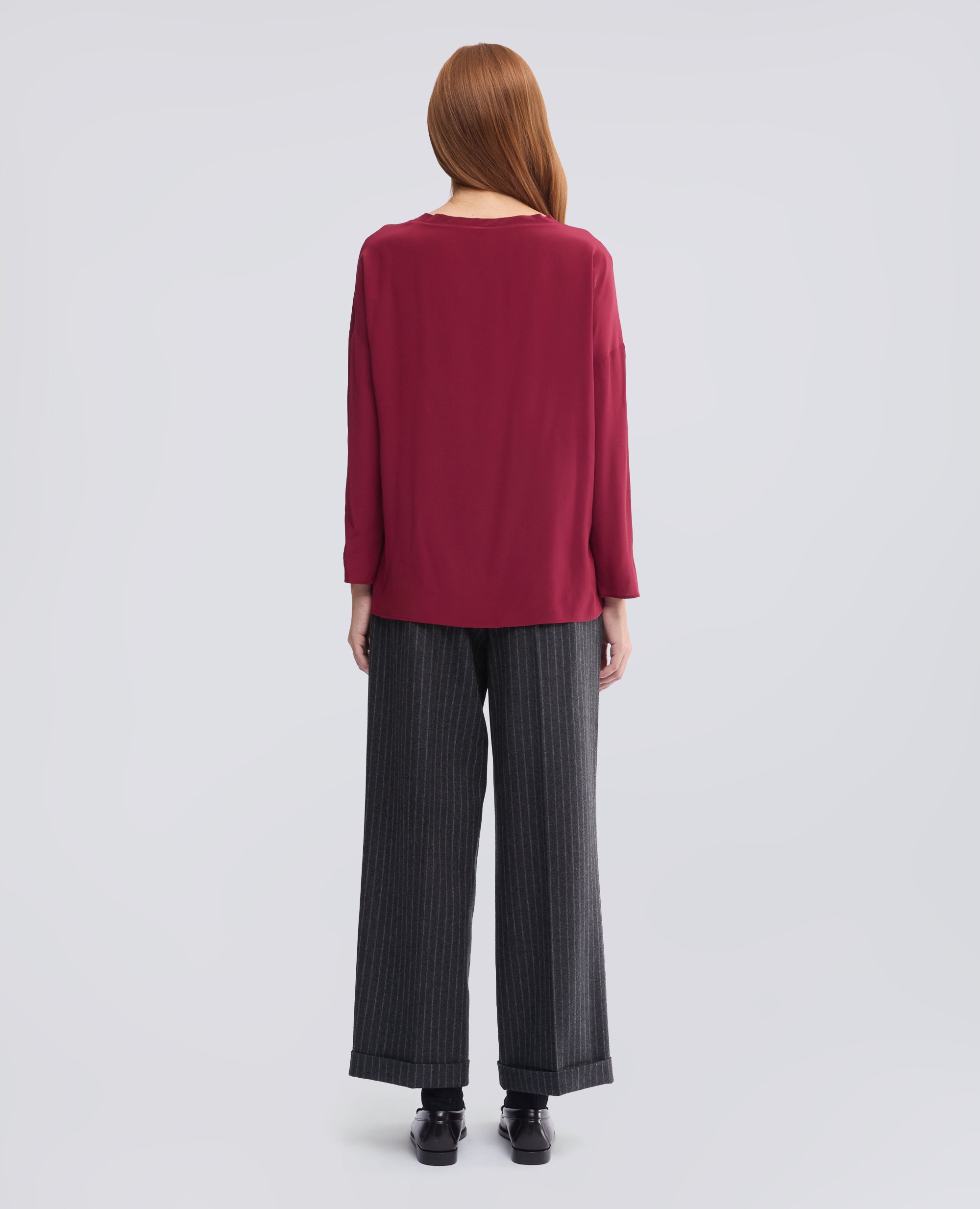 TOP IN CREPE DE CHINE DI SETA UNITO - ROSSO - ASPESI