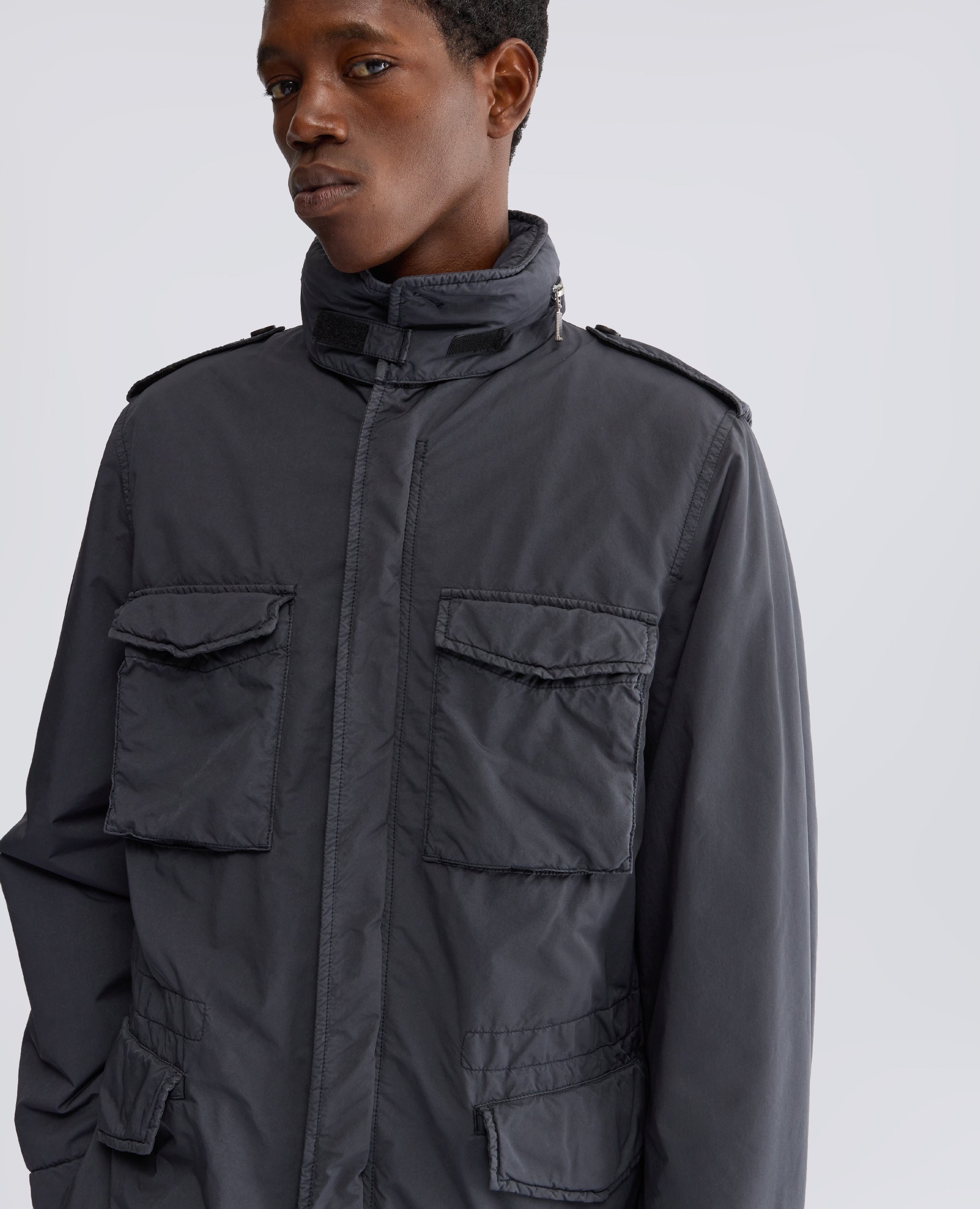 FIELD JACKET NEW CAMP IN MISTO NYLON IDROREPELLENTE - GRIGIO - ASPESI