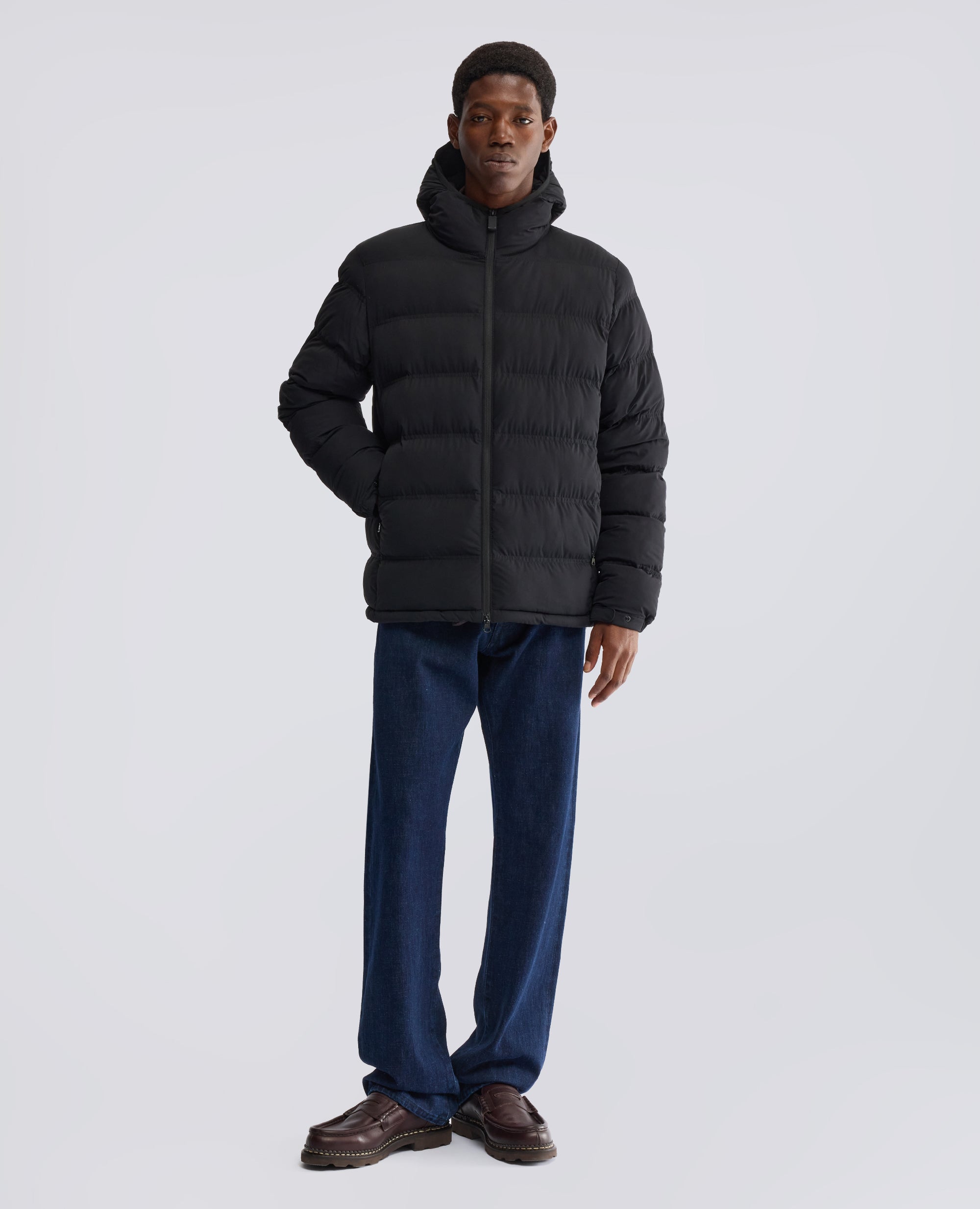WATTIERTE JACKE AUS NYLON MIT KAPUZE - SCHWARZ - ASPESI