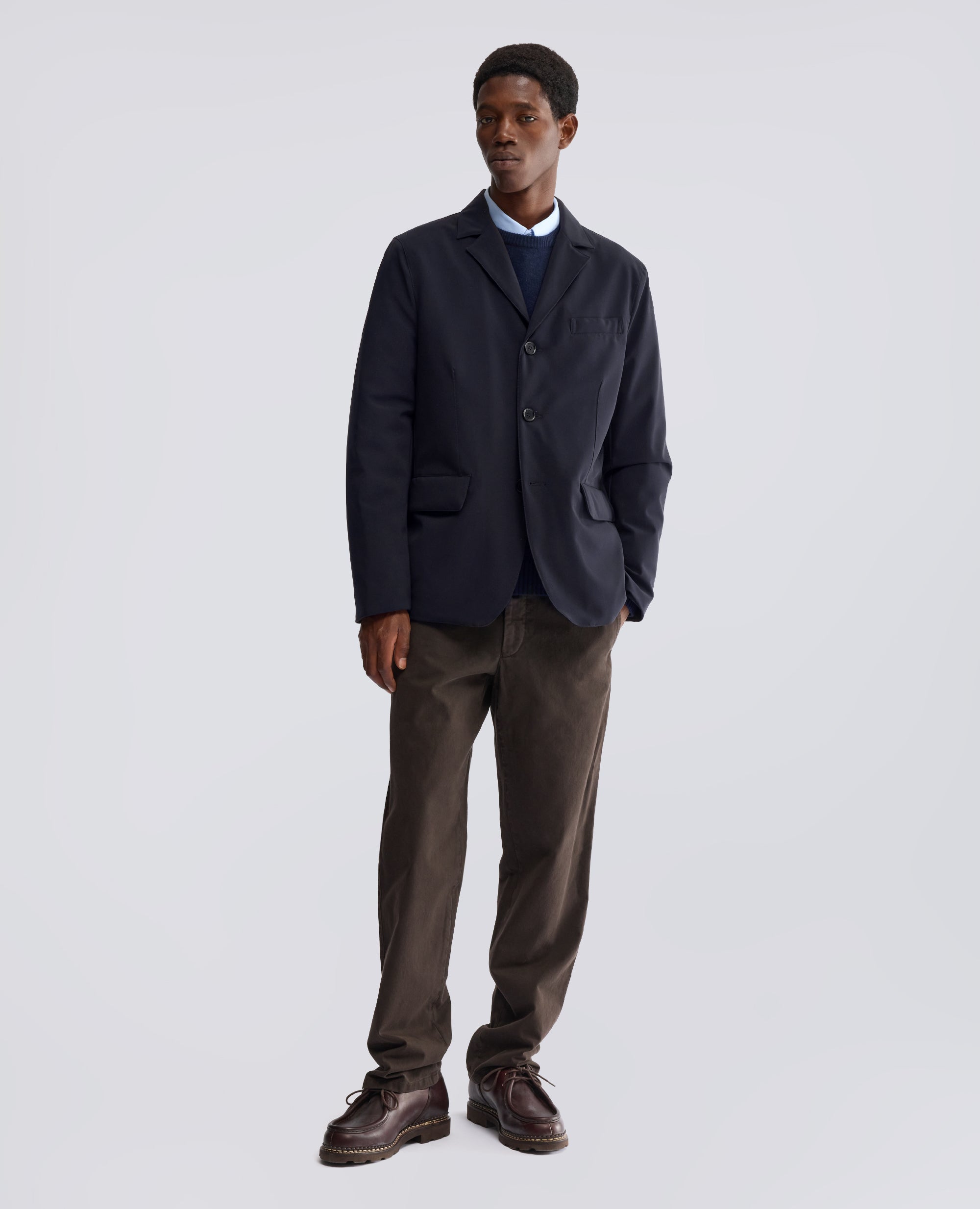 JACKE AUS POLYESTER-KÖPER - BLAU - ASPESI