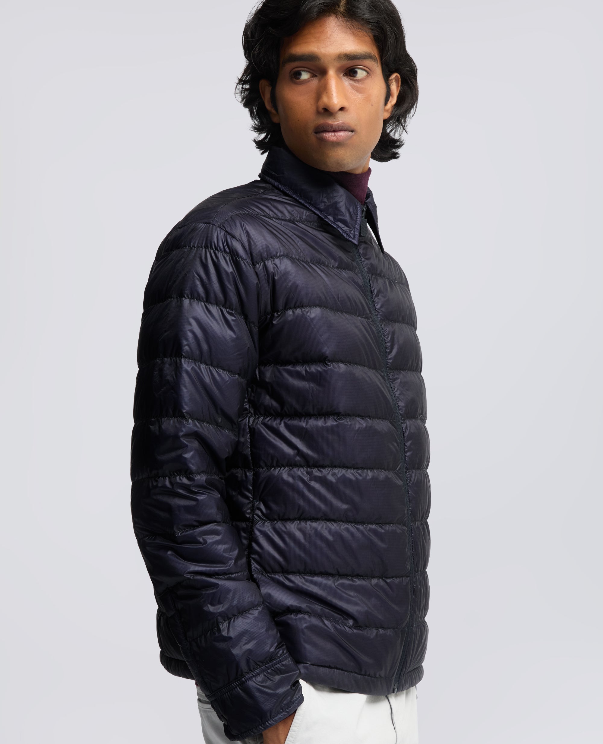 CAMICIA IN NYLON RIPSTOP ULTRALIGHT IMBOTTITA IN PIUMA - BLEU - ASPESI