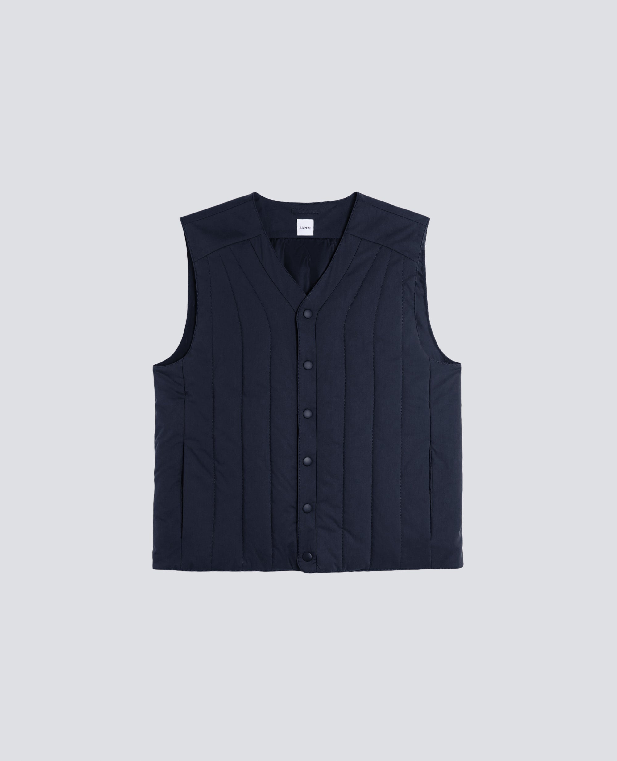 GILET IN POPELINE E NYLON STRETCH - BLU - ASPESI