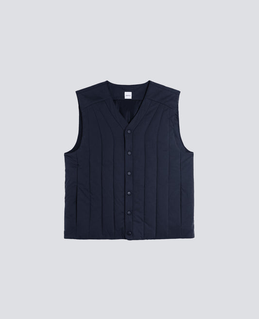 POPLIN AND STRETCH NYLON GILET - BLUE - ASPESI
