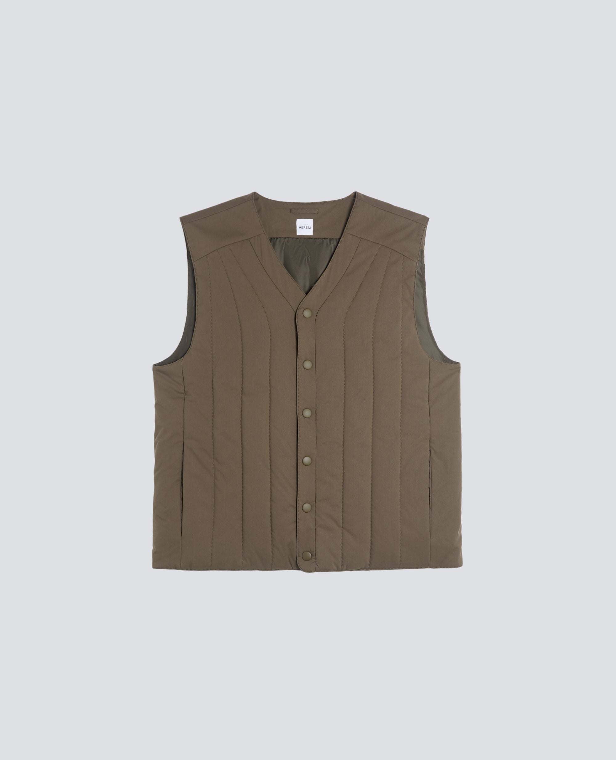 GILET IN POPELINE E NYLON STRETCH - VERDE - ASPESI