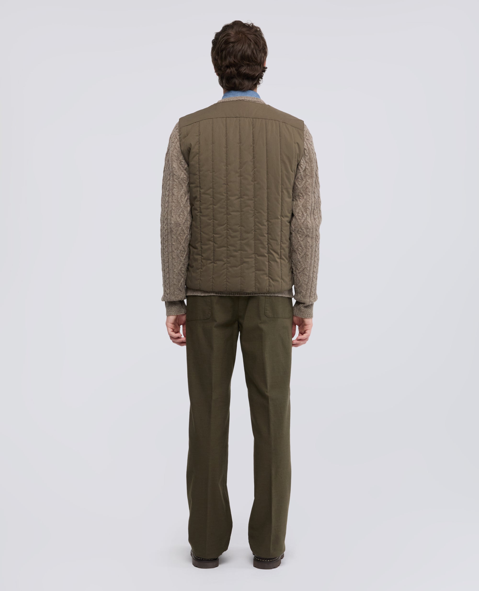 GILET IN POPELINE E NYLON STRETCH - VERDE - ASPESI