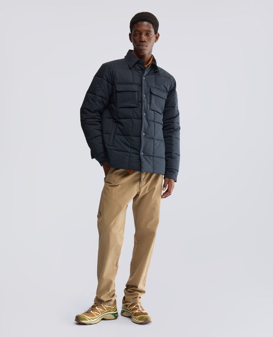 COMFORT STRETCH COTTON AND NYLON POPLIN SHIRT - BLUE - ASPESI