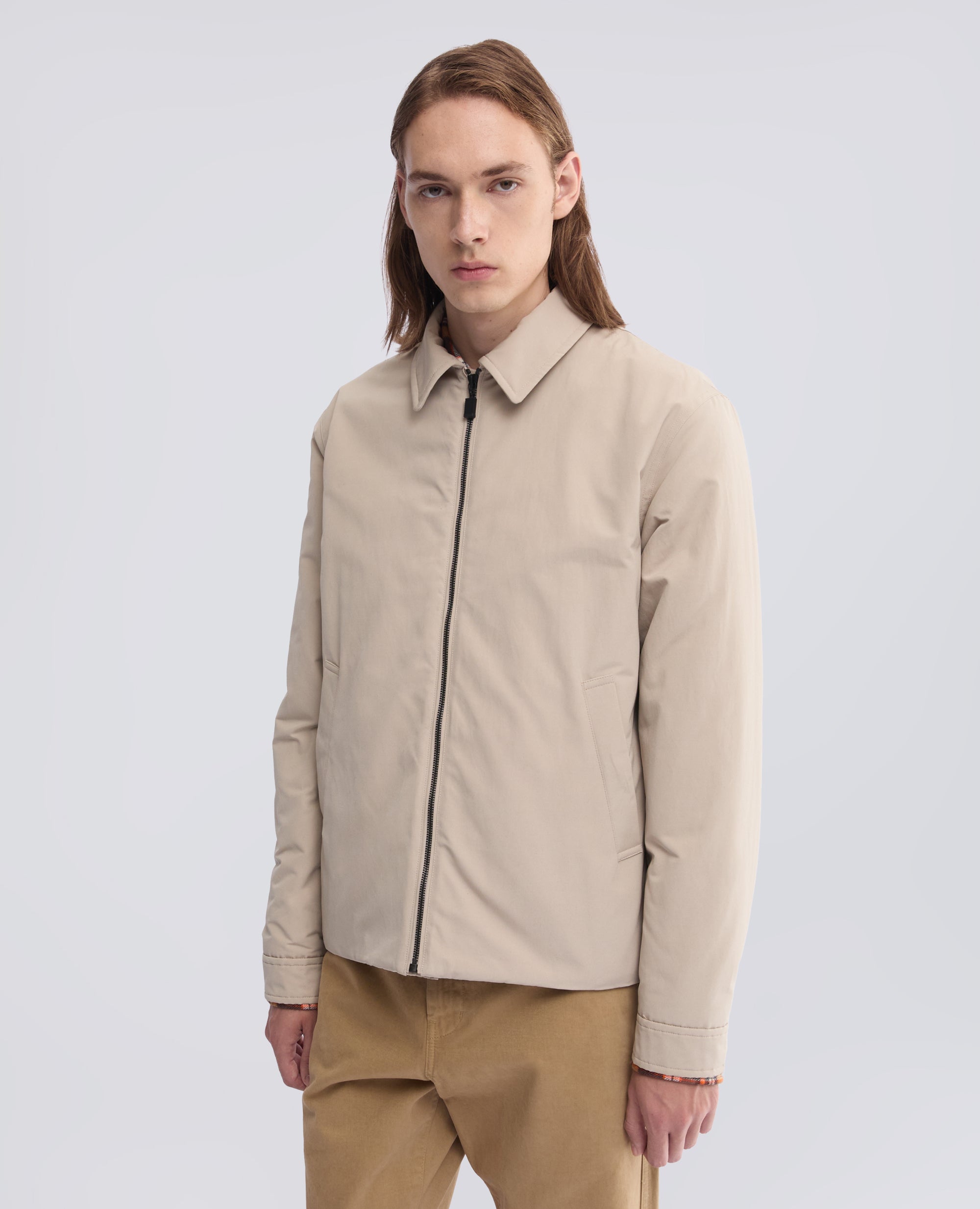 GIUBBOTTO IN TELA DI MISTO COTONE CON OVATTA THERMORE® - BEIGE - ASPESI