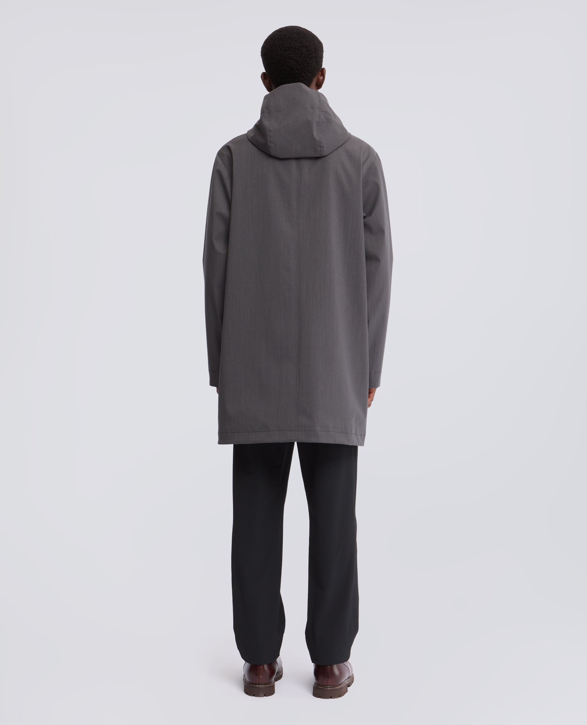 WOOL AND POLYESTER MICRO-TWILL RAINCOAT - GREY - ASPESI