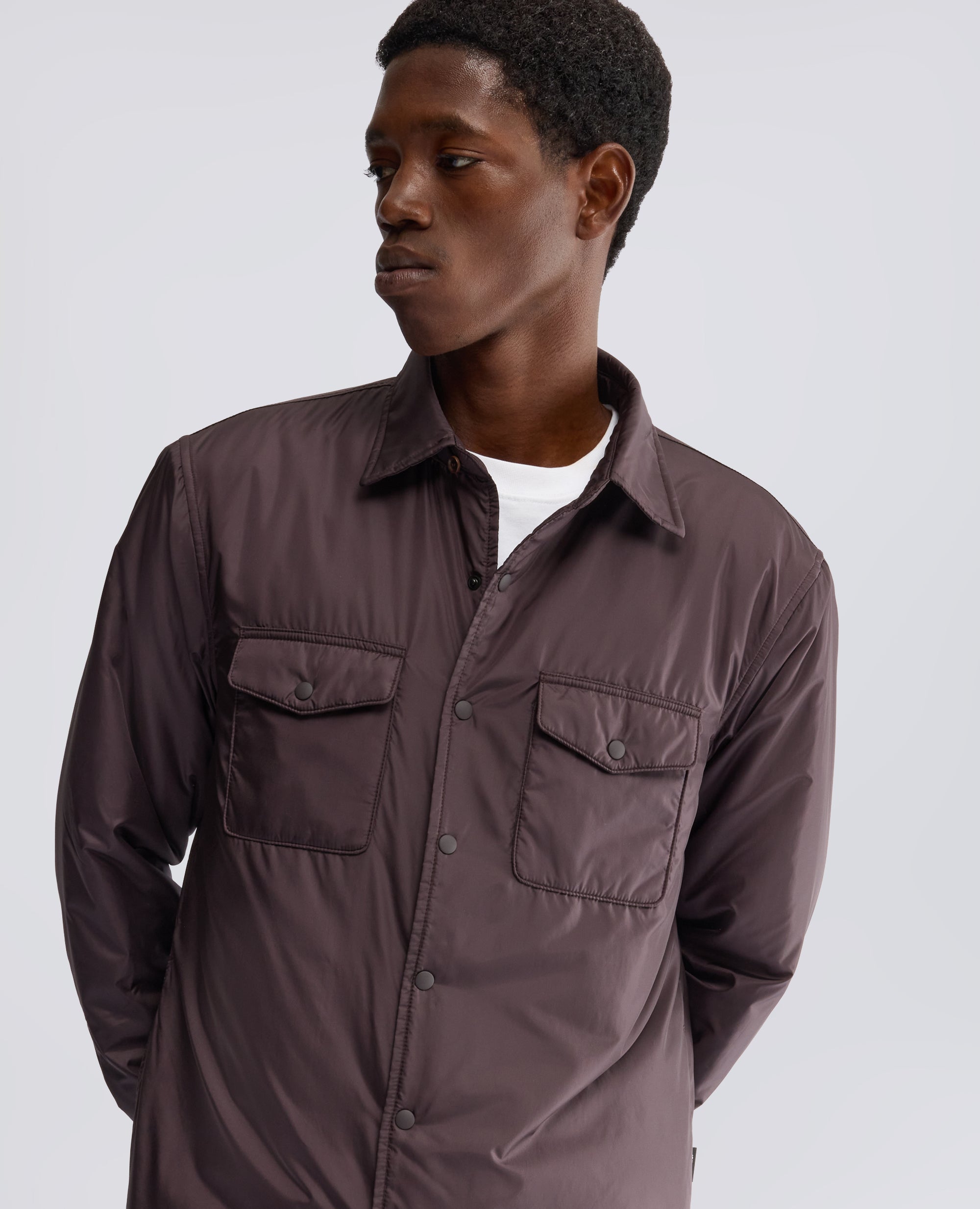CAMICIA 13PIU IN NYLON CON OVATTA THERMORE® - MARRONE - ASPESI