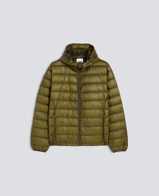GIUBBOTTO IN NYLON IMBOTTITITO IN PIUMA - MILITAR